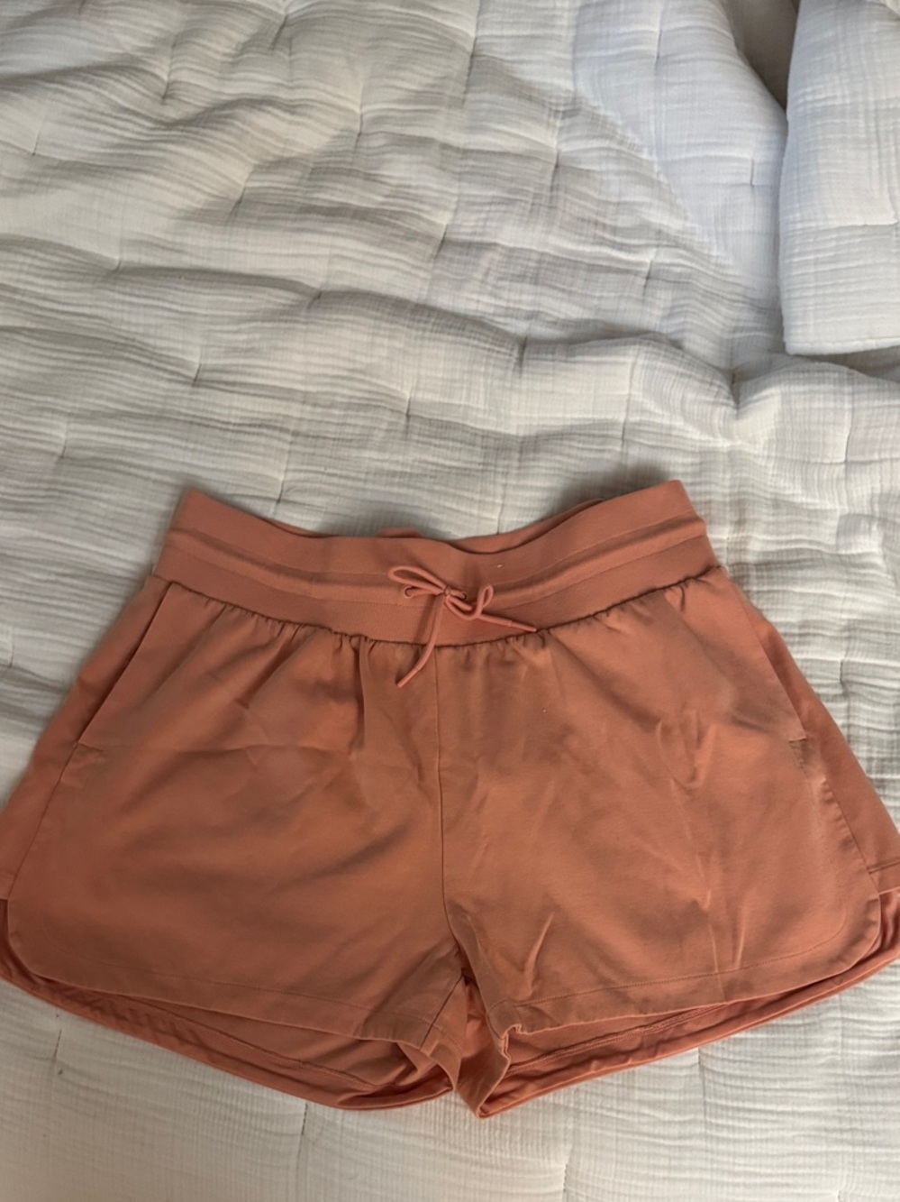 Women's Casual Drawstring Shorts - Rust Coral